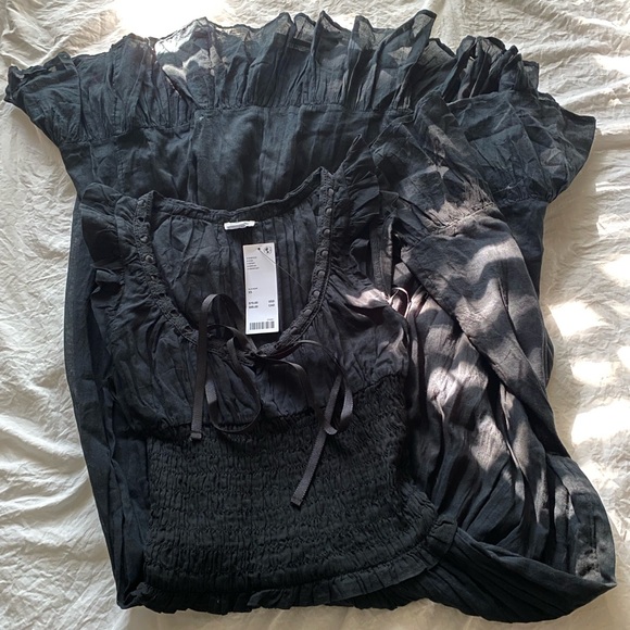 nwt urban outfitters kimchi blue olivia flutter sleeve smocked maxi dress xs - Picture 3 of 7